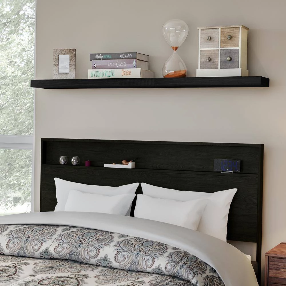 Holland Gray Oak Full/Queen Headboard by South Shore 5 Holland Gray Oak Full/Queen Headboard by South Shore - Image 5