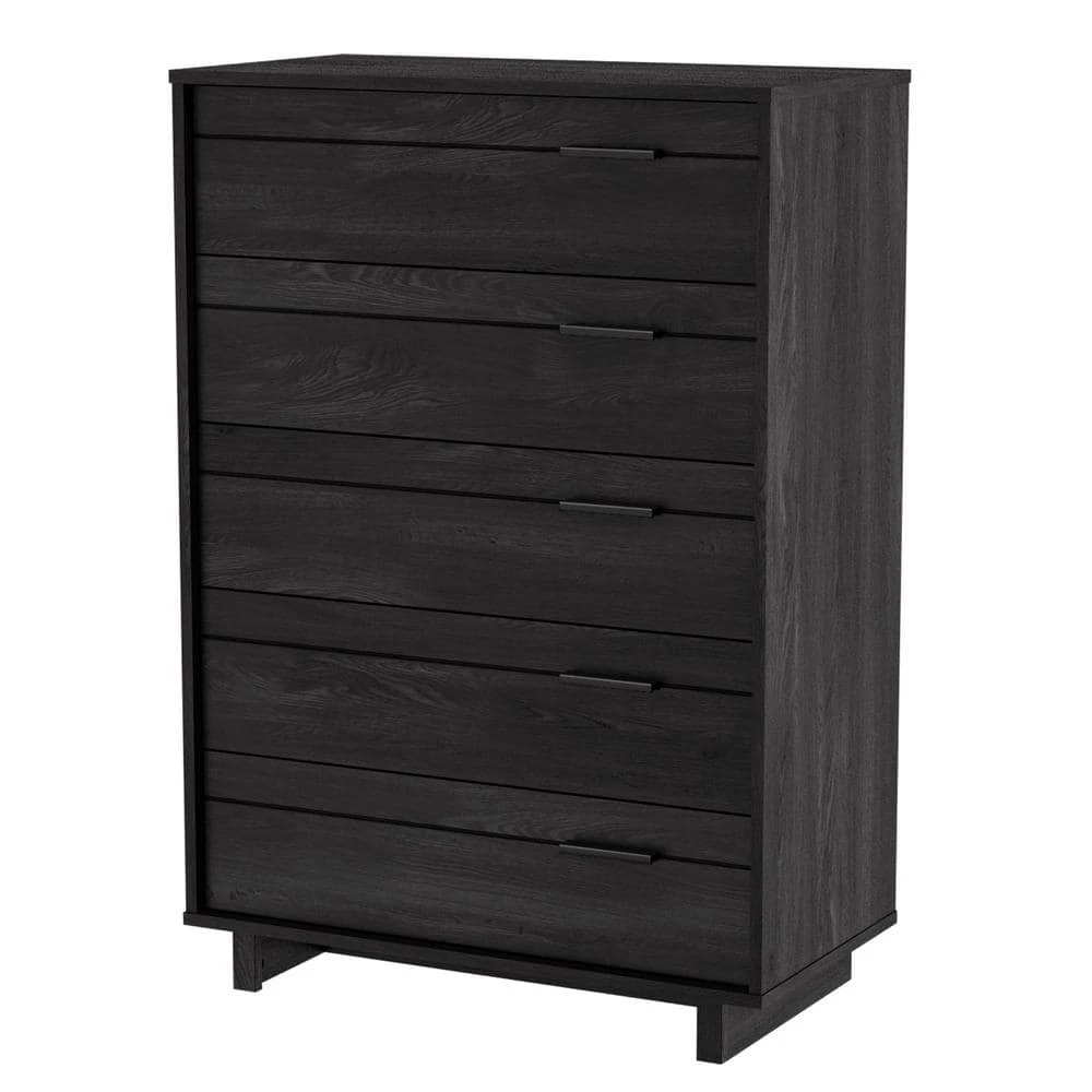 Fynn 5-Drawer Gray Oak Chest of Drawers by South Shore 1 Fynn 5-Drawer Gray Oak Chest of Drawers by South Shore