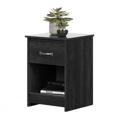 Tassio 1-Drawer Gray Oak Nightstand (17.75 in. W x 25 in. H) by South Shore -South Shore Shop gray oak south shore nightstands 12985 44 1000