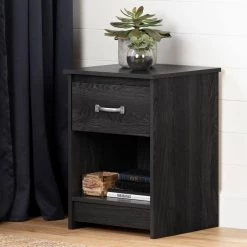 Tassio 1-Drawer Gray Oak Nightstand (17.75 in. W x 25 in. H) by South Shore -South Shore Shop gray oak south shore nightstands 12985 c3 1000