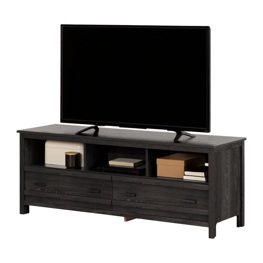 Exhibit 59 in. Gray Oak Particle Board TV Stand 60 in. by South Shore 6 Exhibit 59 in. Gray Oak Particle Board TV Stand 60 in. by South Shore - Image 6