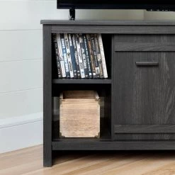 Exhibit 50-Disk Capacity Corner TV Stand in Gray Oak by South Shore -South Shore Shop gray oak south shore tv stands 10527 66 1000