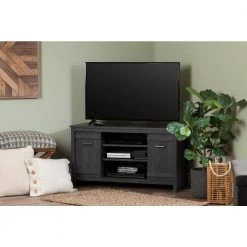 Exhibit 50-Disk Capacity Corner TV Stand in Gray Oak by South Shore -South Shore Shop gray oak south shore tv stands 10527 a0 1000
