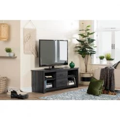 Fusion 59 in. Gray Oak Particle Board TV Stand 65 in. with Cable Management by South Shore -South Shore Shop gray oak south shore tv stands 11839 31 1000