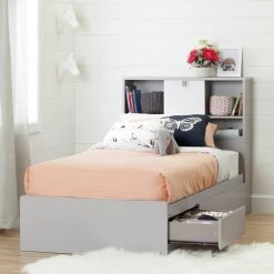 Cookie 3-Drawer Soft Gray Twin-Size Storage Bed by South Shore -South Shore Shop gray south shore kids beds 10578 1f 1000