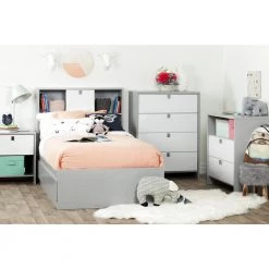 Cookie 3-Drawer Soft Gray Twin-Size Storage Bed by South Shore -South Shore Shop gray south shore kids beds 10578 44 1000
