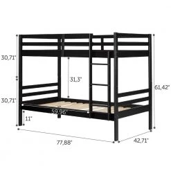 Fakto Matte Black Twin Bunk Bed by South Shore -South Shore Shop matte black south shore bunk beds 11822 44 1000
