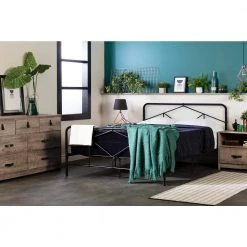 Sazena Matte Black Queen Size Bed 60.75 in. W with Headboard by South Shore 21 Sazena Matte Black Queen Size Bed 60.75 in. W with Headboard by South Shore -South Shore Shop matte black south shore platform beds 12535 31 1000