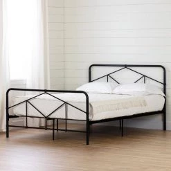 Sazena Matte Black Queen Size Bed 60.75 in. W with Headboard by South Shore 16 Sazena Matte Black Queen Size Bed 60.75 in. W with Headboard by South Shore -South Shore Shop matte black south shore platform beds 12535 c3 1000