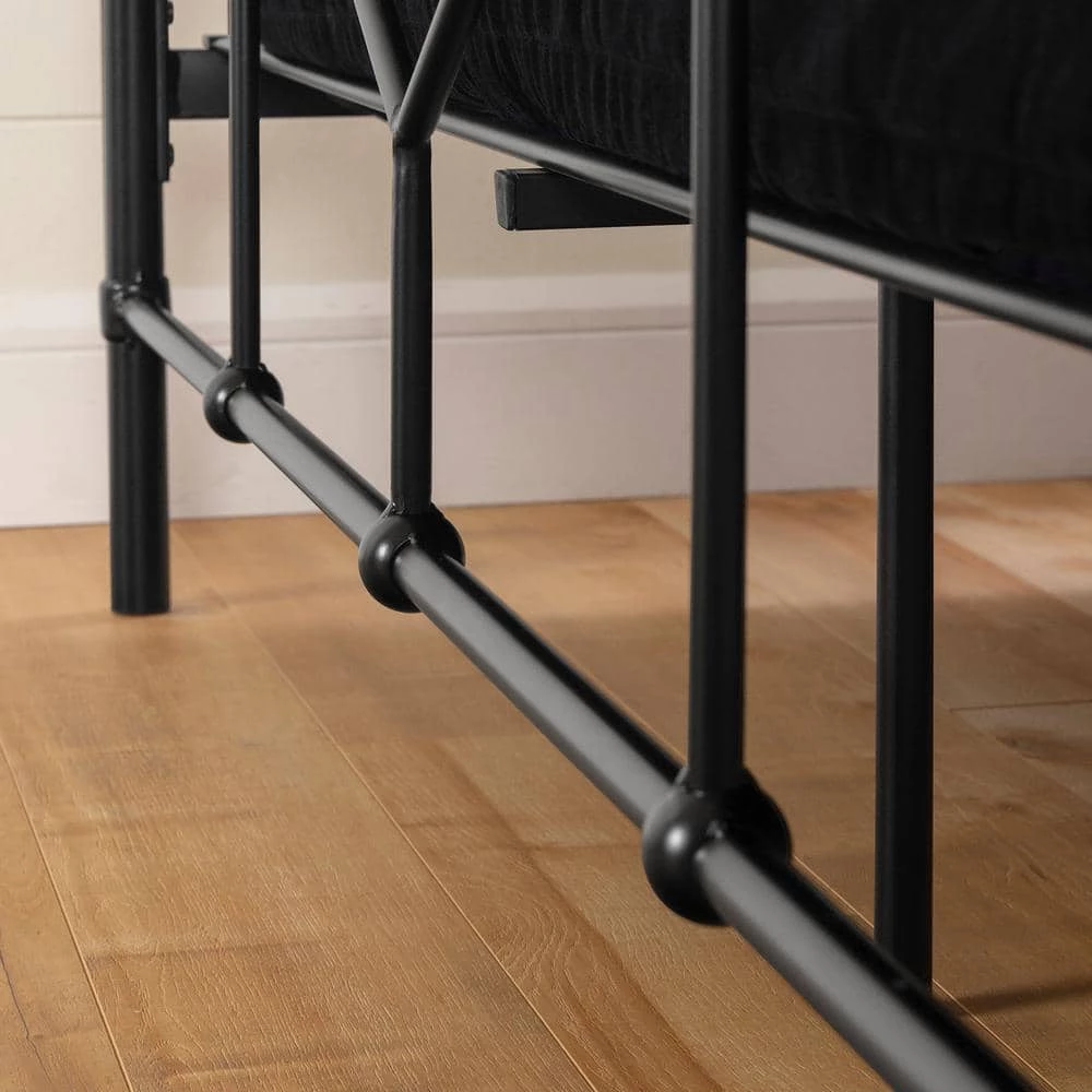 Sazena Matte Black Queen Size Bed 60.75 in. W with Headboard by South Shore 2 Sazena Matte Black Queen Size Bed 60.75 in. W with Headboard by South Shore - Image 2