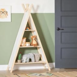 Sweedi Natural Cotton and Pine Teepee Shelving Unit by South Shore -South Shore Shop natural cotton and pine south shore kids bookshelves 100388 c3 1000
