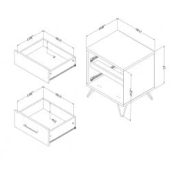Olvyn 2-Drawer Natural Walnut and Charcoal Nightstand (19.5 in. W x 22 in. H) by South Shore -South Shore Shop natural walnut and charcoal south shore nightstands 12074 77 1000