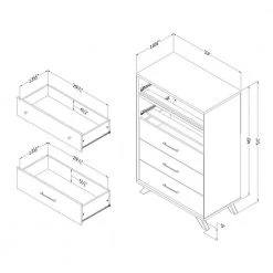 Flam 5-Drawer Natural Walnut and Matte Black Finish Chest of Drawers (51 in. H x 33 in. W x 18.25 in. D) by South Shore -South Shore Shop natural walnut and matte black south shore chest of drawers 11508 77 1000