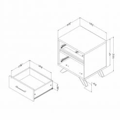 Flam 2 -Drawer Natural Walnut and Matte Black Nightstand by South Shore -South Shore Shop natural walnut and matte black south shore nightstands 11509 44 1000