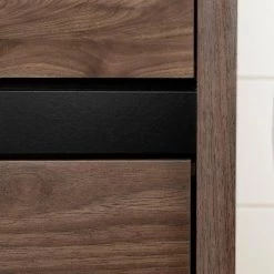 Flam 2 -Drawer Natural Walnut and Matte Black Nightstand by South Shore -South Shore Shop natural walnut and matte black south shore nightstands 11509 76 1000