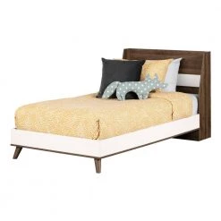 Yodi Natural Walnut and Pure White Twin Bed by South Shore -South Shore Shop natural walnut and pure white south shore kids beds 12181 76 1000