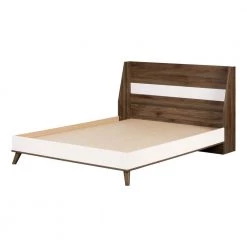 Yodi Natural Walnut and Pure White Full Bed by South Shore