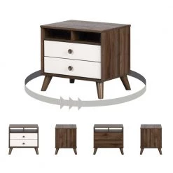 Yodi 2-Drawer Natural Walnut and Pure White Nightstand by South Shore 19 Yodi 2-Drawer Natural Walnut and Pure White Nightstand by South Shore -South Shore Shop natural walnut and pure white south shore kids nightstands 12178 fa 1000