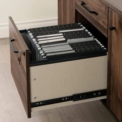 Helsy Natural Walnut Accent Cabinet Credenza with 2-Drawers by South Shore 26 Helsy Natural Walnut Accent Cabinet Credenza with 2-Drawers by South Shore -South Shore Shop natural walnut south shore accent cabinets 13310 76 1000