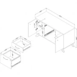 Helsy Natural Walnut Accent Cabinet Credenza with 2-Drawers by South Shore 20 Helsy Natural Walnut Accent Cabinet Credenza with 2-Drawers by South Shore -South Shore Shop natural walnut south shore accent cabinets 13310 77 1000