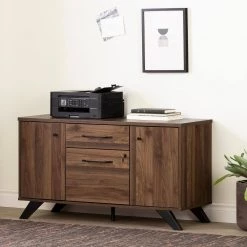 Helsy Natural Walnut Accent Cabinet Credenza with 2-Drawers by South Shore 21 Helsy Natural Walnut Accent Cabinet Credenza with 2-Drawers by South Shore -South Shore Shop natural walnut south shore accent cabinets 13310 c3 1000