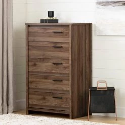Tao 5-Drawer Natural Walnut Chest of Drawers by South Shore -South Shore Shop natural walnut south shore chest of drawers 11937 4f 1000