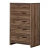 Tao 5-Drawer Natural Walnut Chest of Drawers by South Shore