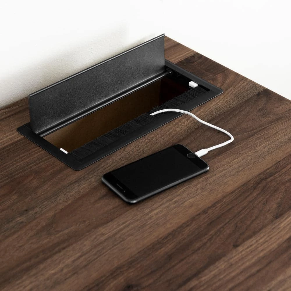 Helsy 30.25 in. x 59.5 in. x 23.5 in. Natural Walnut 3-Drawer Computer Desk by South Shore 9 Helsy 30.25 in. x 59.5 in. x 23.5 in. Natural Walnut 3-Drawer Computer Desk by South Shore - Image 9