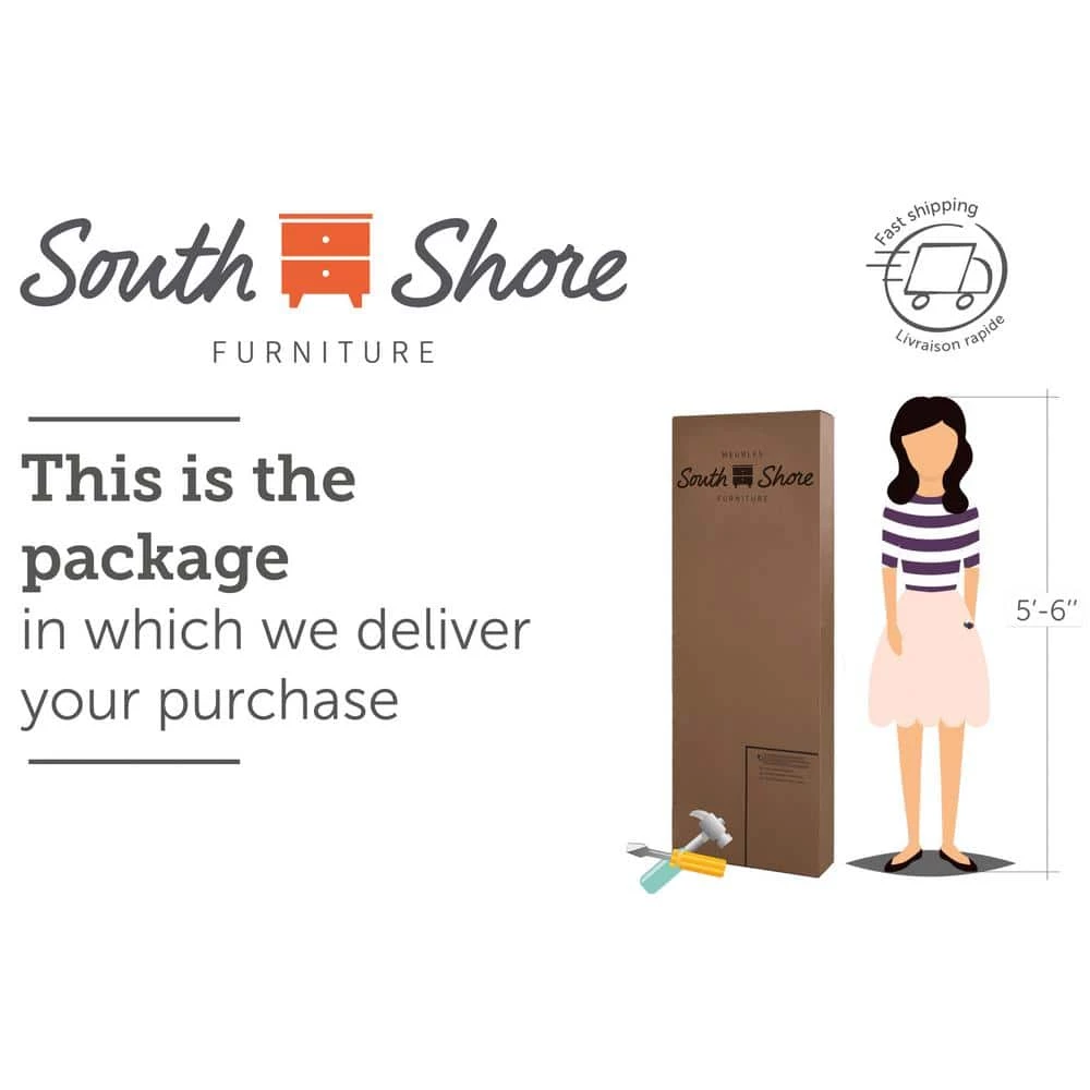 Helsy 30.25 in. x 59.5 in. x 23.5 in. Natural Walnut 3-Drawer Computer Desk by South Shore 2 Helsy 30.25 in. x 59.5 in. x 23.5 in. Natural Walnut 3-Drawer Computer Desk by South Shore - Image 2