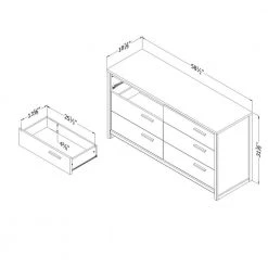 Tao 6 -Drawer Natural Walnut Dresser by South Shore -South Shore Shop natural walnut south shore dressers 11936 44 1000