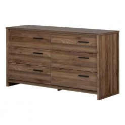 Tao 6 -Drawer Natural Walnut Dresser by South Shore -South Shore Shop natural walnut south shore dressers 11936 c3 1000