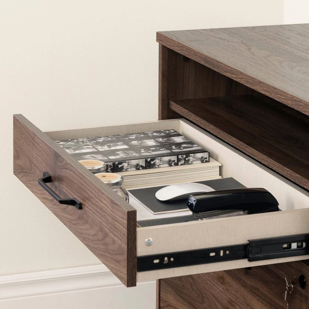 Helsy Natural Walnut Decorative Lateral File Cabinet with 2-Drawers by South Shore 10 Helsy Natural Walnut Decorative Lateral File Cabinet with 2-Drawers by South Shore - Image 10