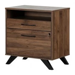 Helsy Natural Walnut Decorative Lateral File Cabinet with 2-Drawers by South Shore
