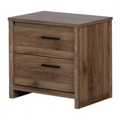 Tao 2-Drawer Natural Walnut Nightstand by South Shore
