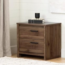Tao 2-Drawer Natural Walnut Nightstand by South Shore 13 Tao 2-Drawer Natural Walnut Nightstand by South Shore -South Shore Shop natural walnut south shore nightstands 11938 a0 1000