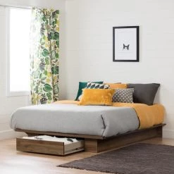 Holland Natural Walnut Full/Queen Platform by South Shore -South Shore Shop natural walnut south shore platform beds 11283 31 1000