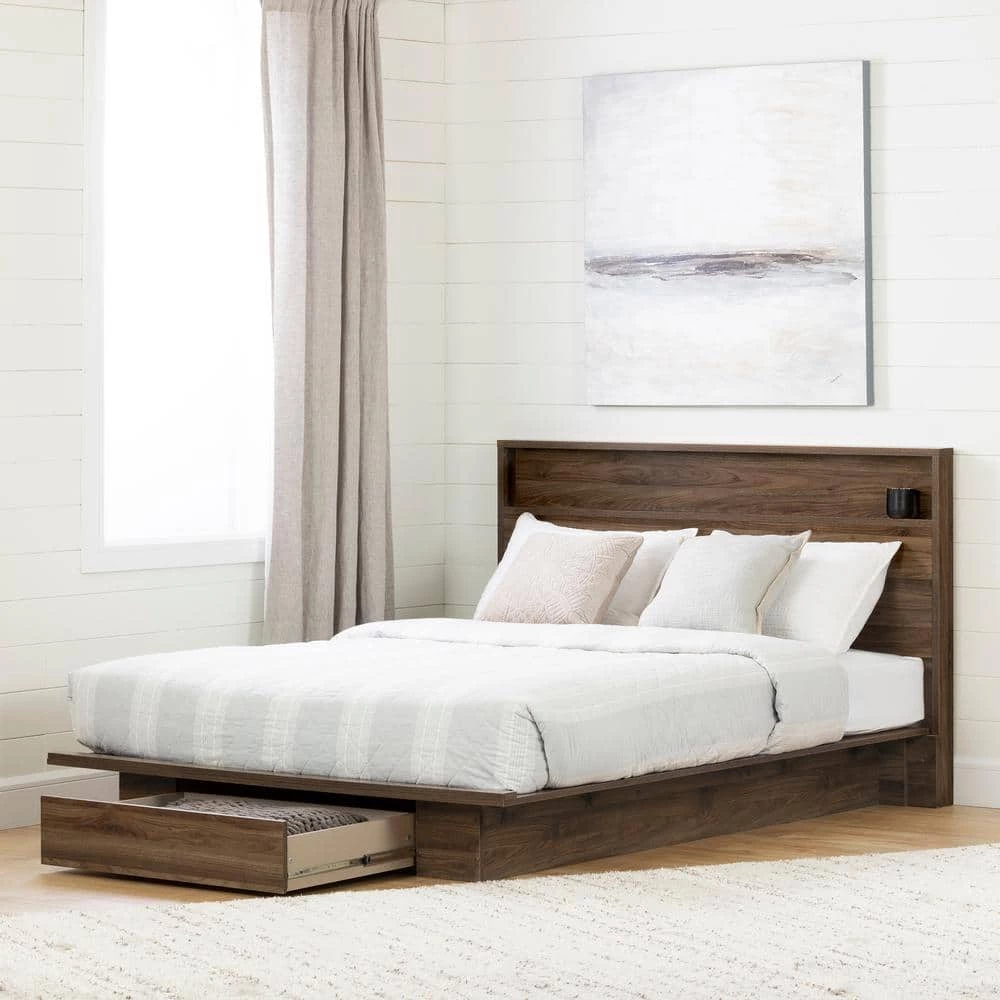 Tao Natural Walnut Full/Queen Bed by South Shore 5 Tao Natural Walnut Full/Queen Bed by South Shore - Image 5