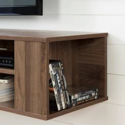 City Life 68 in. Natural Walnut Particle Board TV Stand 75 in. with Cable Management by South Shore -South Shore Shop natural walnut south shore tv stands 11963 1d 1000