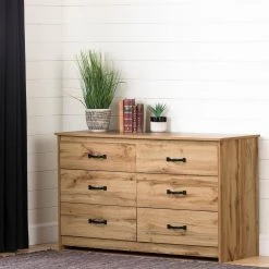 Tassio 6-Drawer Nordik Oak Dresser 31.25 in X 52 in X 19 in by South Shore -South Shore Shop nordik oak south shore dressers 13122 44 1000