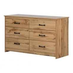 Tassio 6-Drawer Nordik Oak Dresser 31.25 in X 52 in X 19 in by South Shore