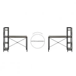 25.6 in. Rectangular Oak Camel/Black Computer Desks with Bookcase by South Shore -South Shore Shop oak camel black south shore computer desks 12113 fa 1000