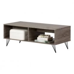 Evane 44 in. Oak Camel Large Rectangle Wood Coffee Table with Shelf by South Shore 12 Evane 44 in. Oak Camel Large Rectangle Wood Coffee Table with Shelf by South Shore -South Shore Shop oak camel south shore coffee tables 12117 fa 1000