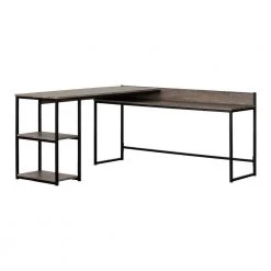 64 in. L-Shaped Oak Camel Computer Desk by South Shore