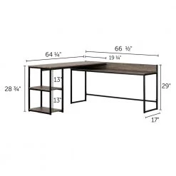 64 in. L-Shaped Oak Camel Computer Desk by South Shore -South Shore Shop oak camel south shore computer desks 12799 fa 1000