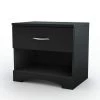 Step One 1-Drawer Nightstand in Pure Black by South Shore