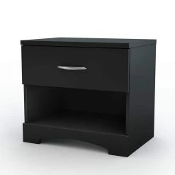 Step One 1-Drawer Nightstand in Pure Black by South Shore