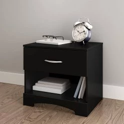 Step One 1-Drawer Nightstand in Pure Black by South Shore 14 Step One 1-Drawer Nightstand in Pure Black by South Shore -South Shore Shop pure black pure white south shore nightstands 3107062 c3 1000