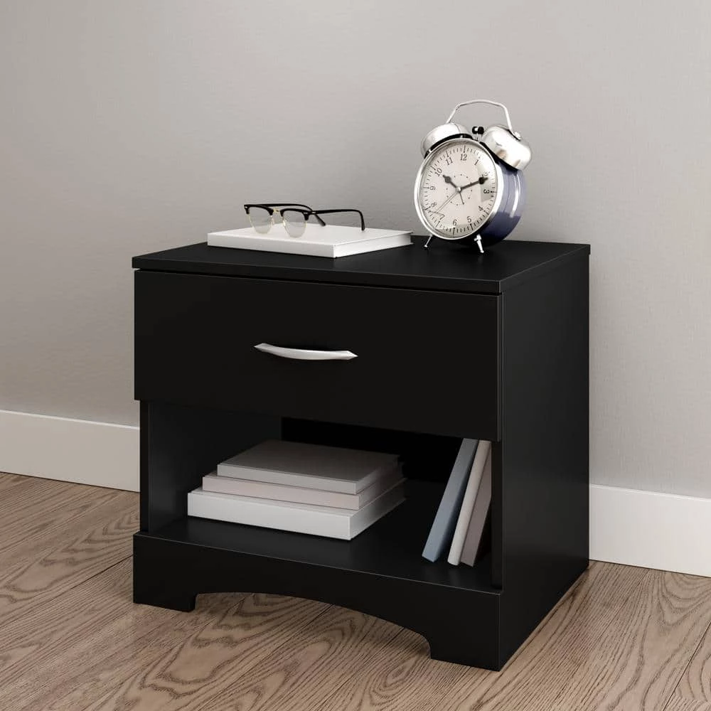 Step One 1-Drawer Nightstand in Pure Black by South Shore 5 Step One 1-Drawer Nightstand in Pure Black by South Shore - Image 5