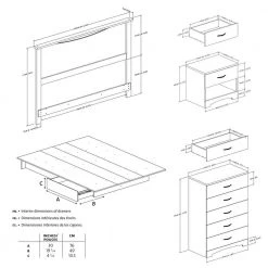 Step One 4-Piece Pure Black Full Bedroom Set by South Shore -South Shore Shop pure black south shore bedroom sets 3107a4 4f 1000