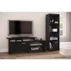 53.5 in. Black Faux Wood 3-shelf Standard Bookcase with Doors by South Shore
